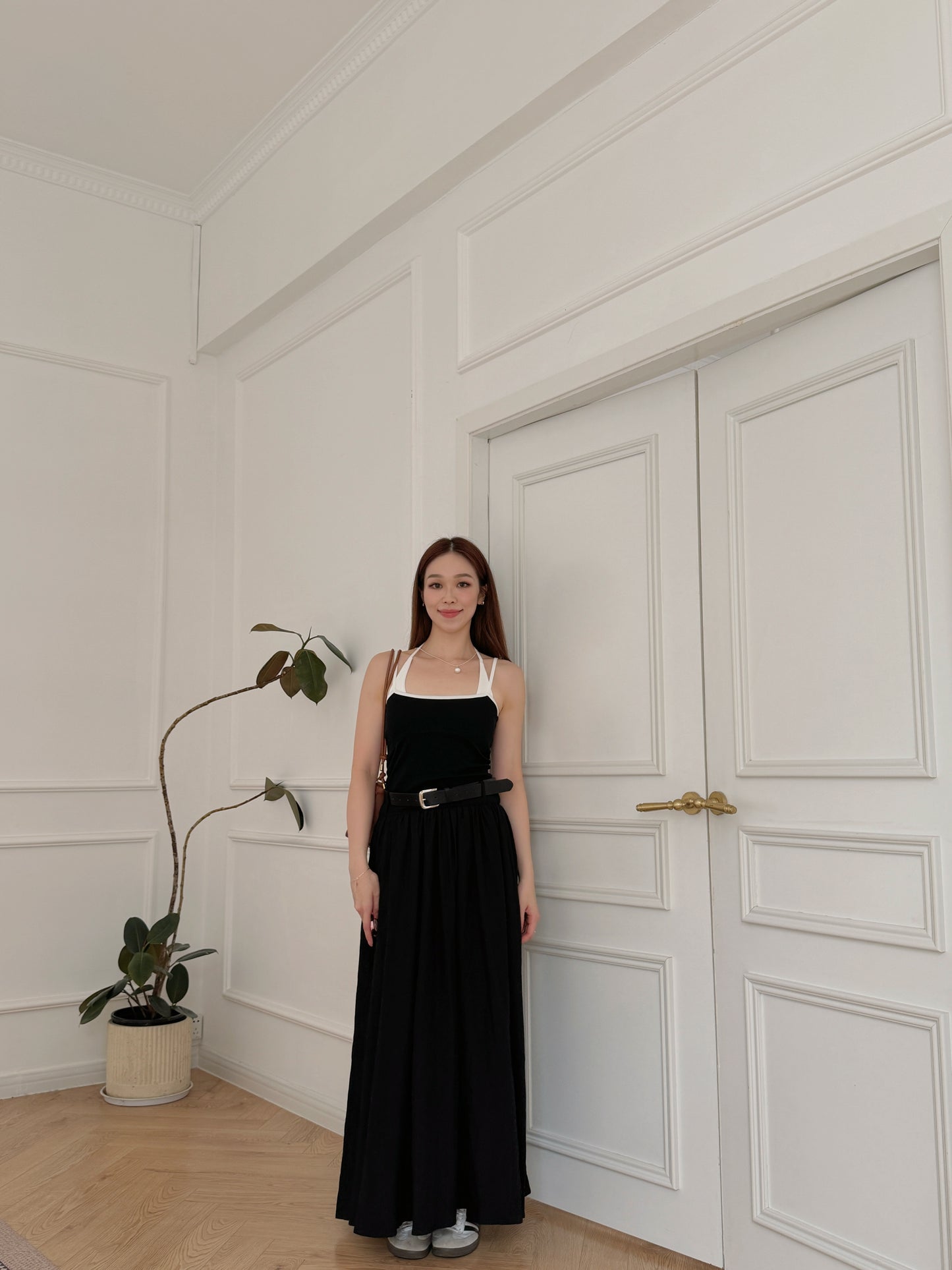 假兩件Dress with belt