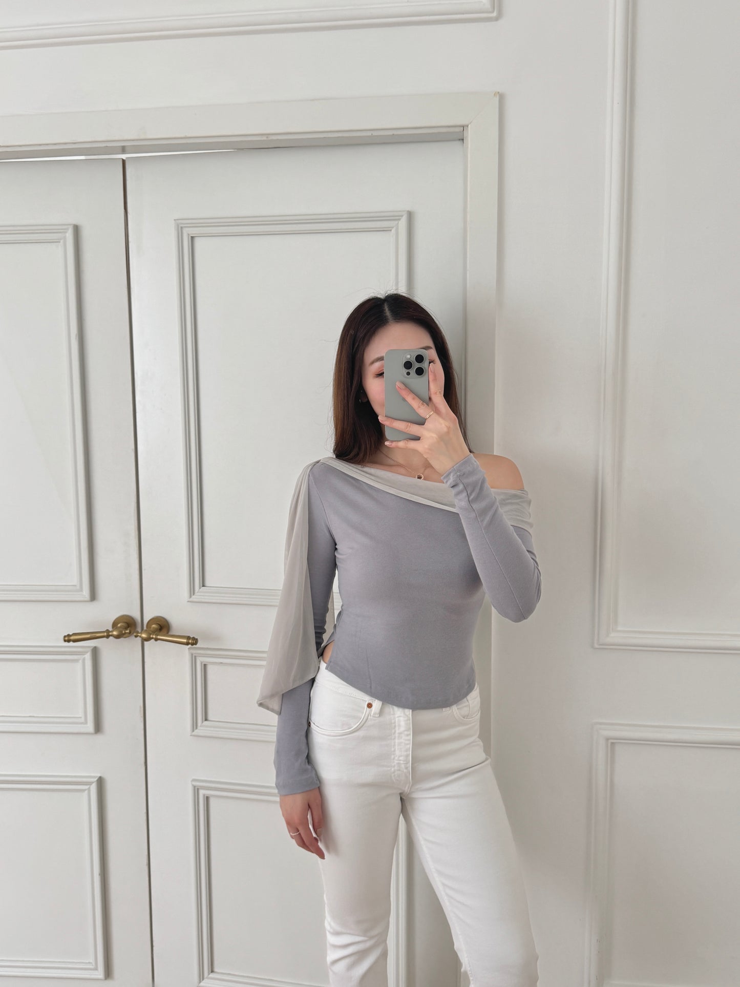 Ribbon off-shoulder top