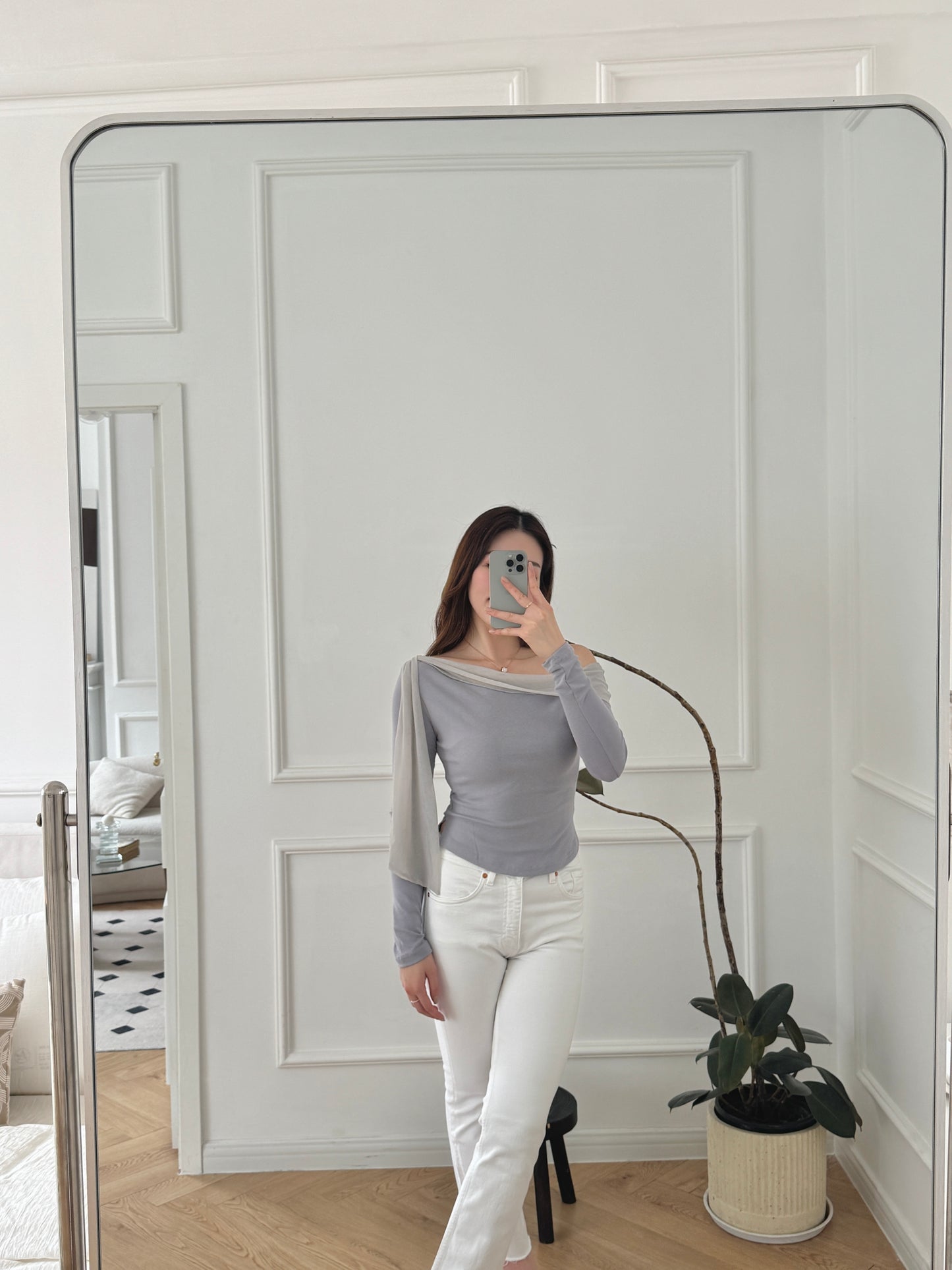 Ribbon off-shoulder top