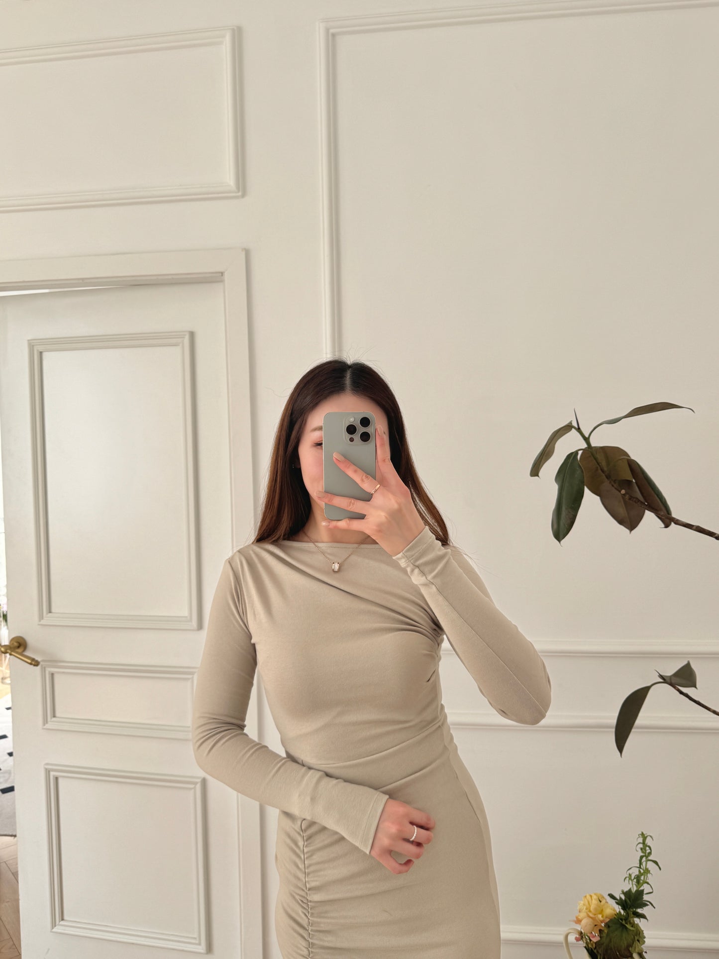 Slipt Dress Khaki