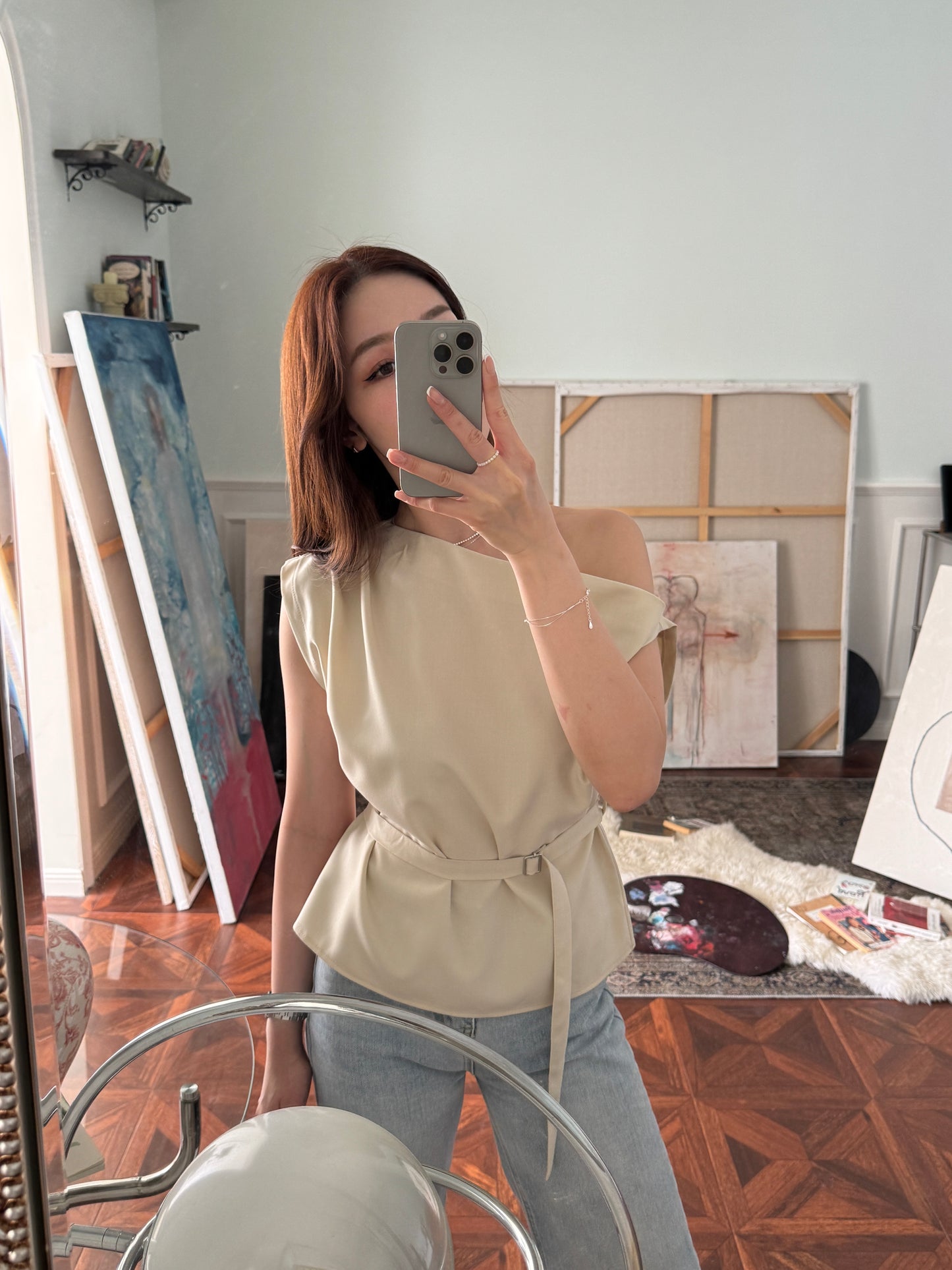 With waist-belt Top