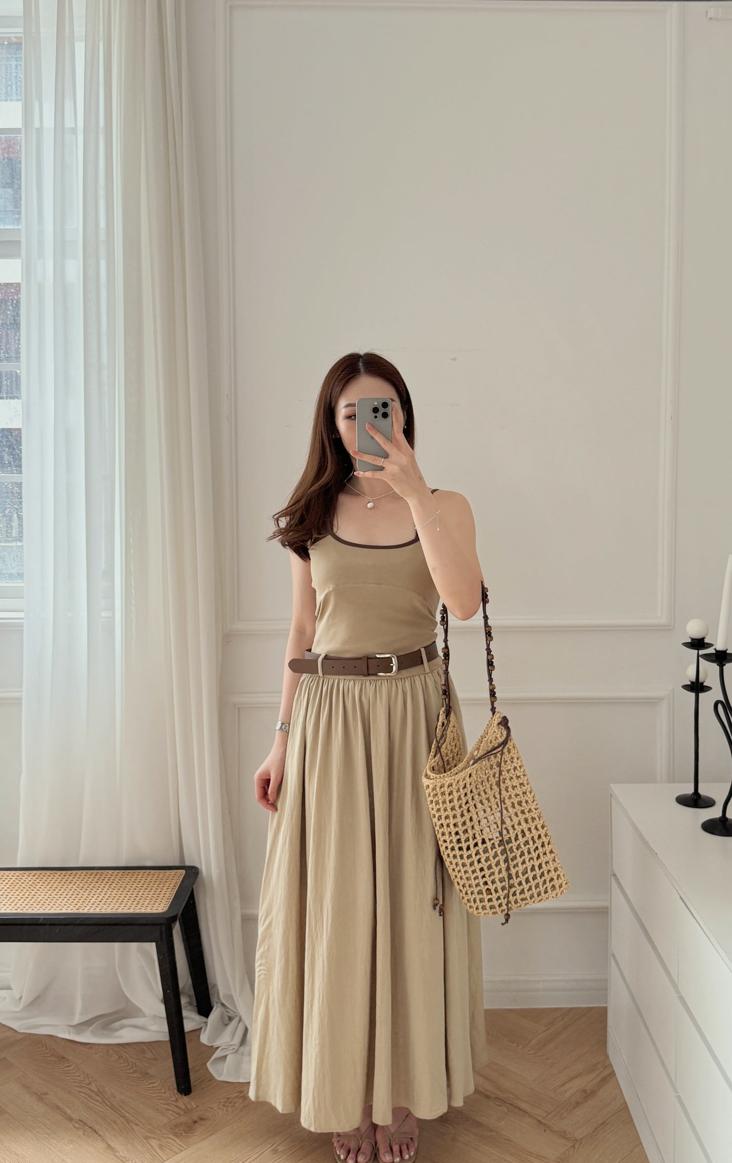 假兩件Dress with belt