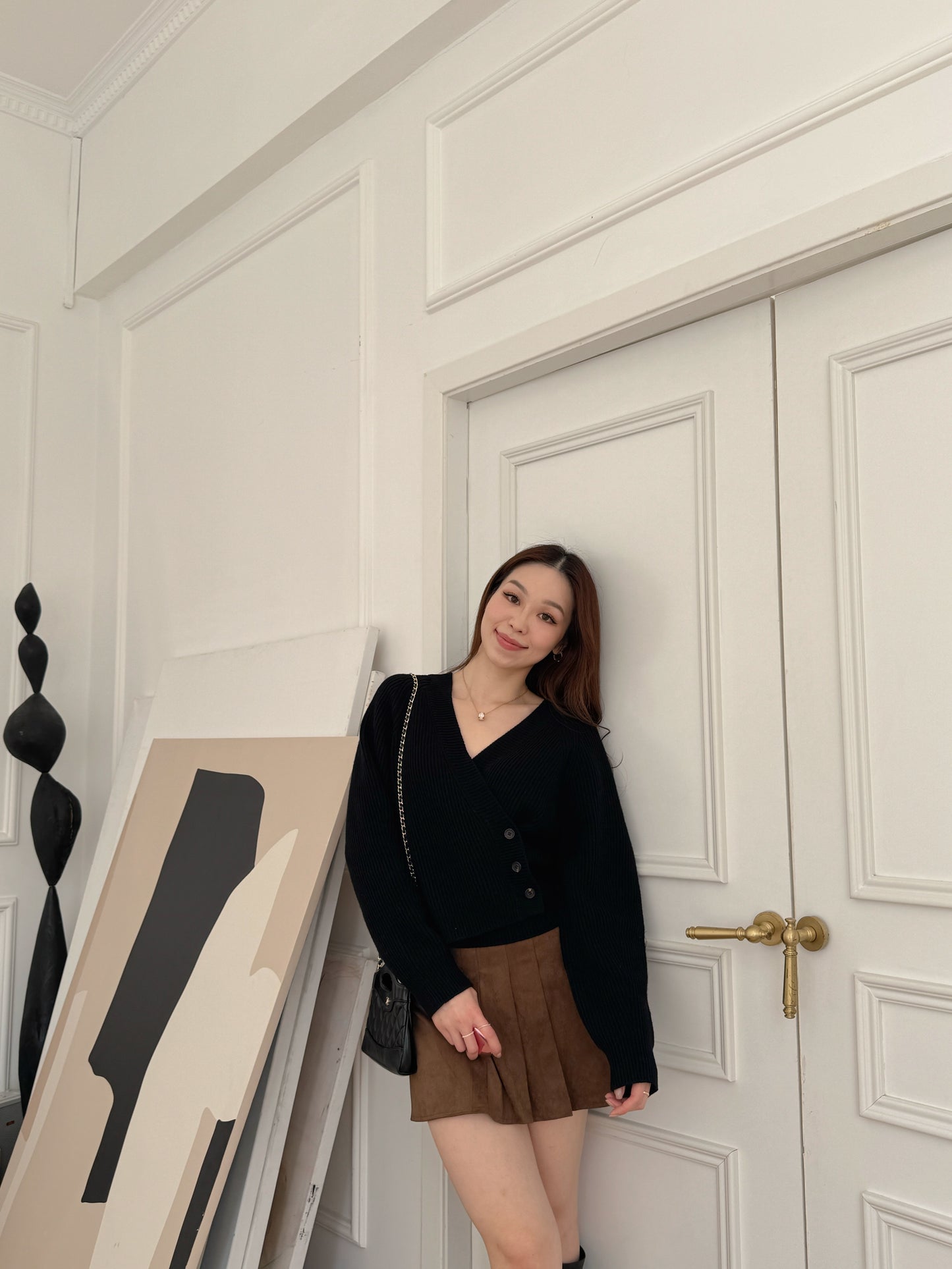 Wool blend V line Sweater