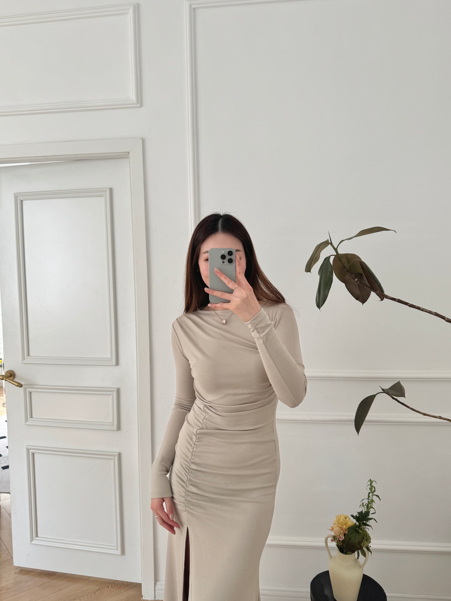 Slipt Dress Khaki