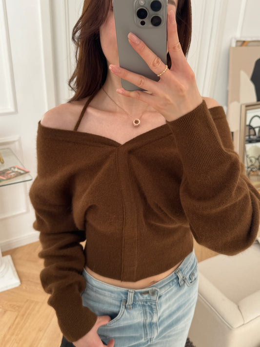 Cross neck sweater