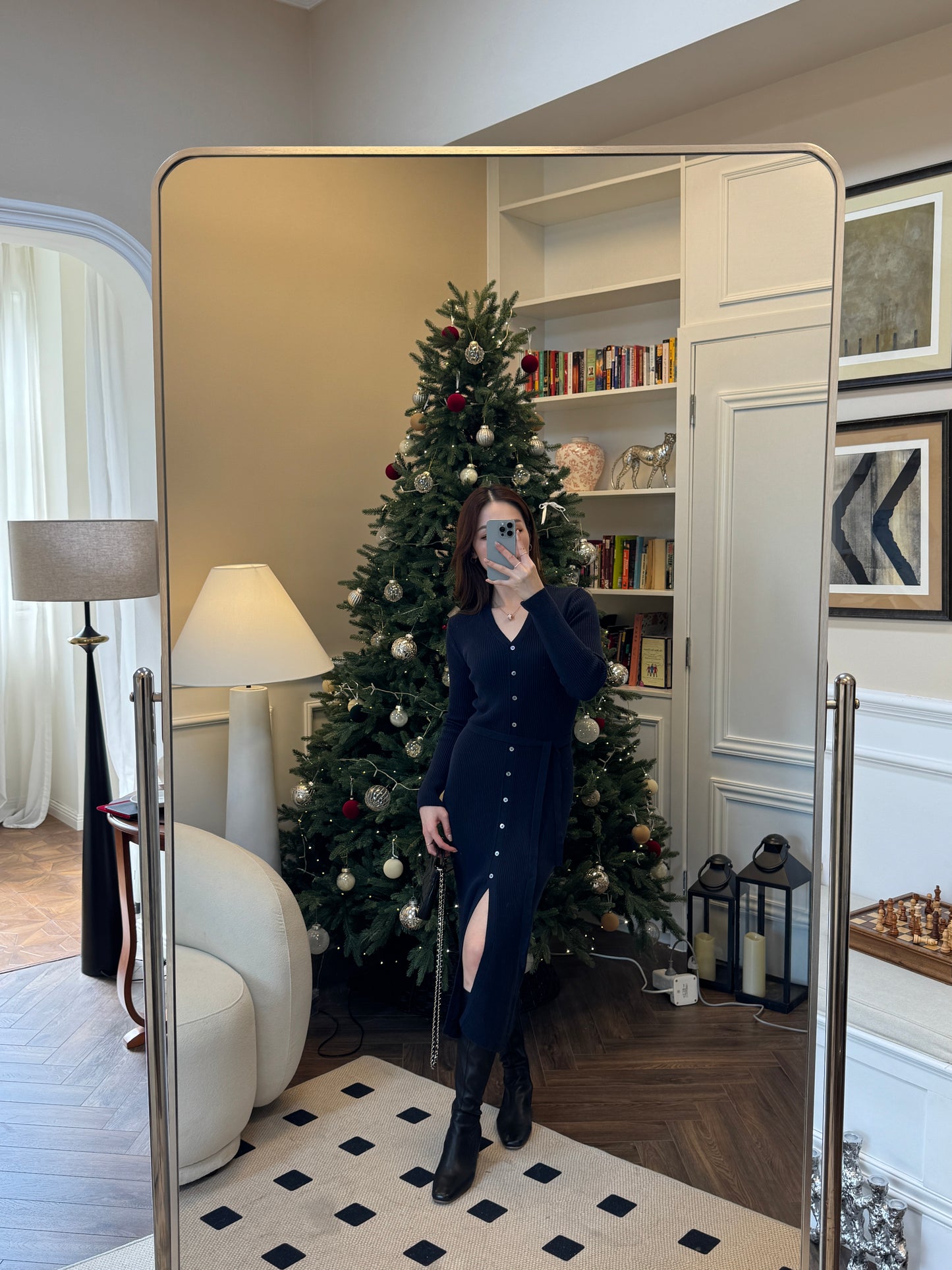 Buttoned Up wool blend dress