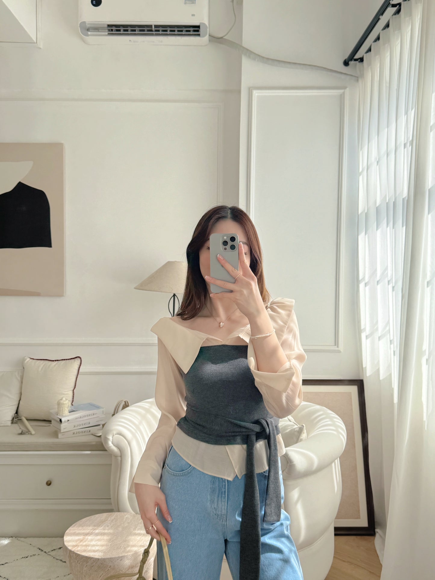 Chic High waist denim jeans