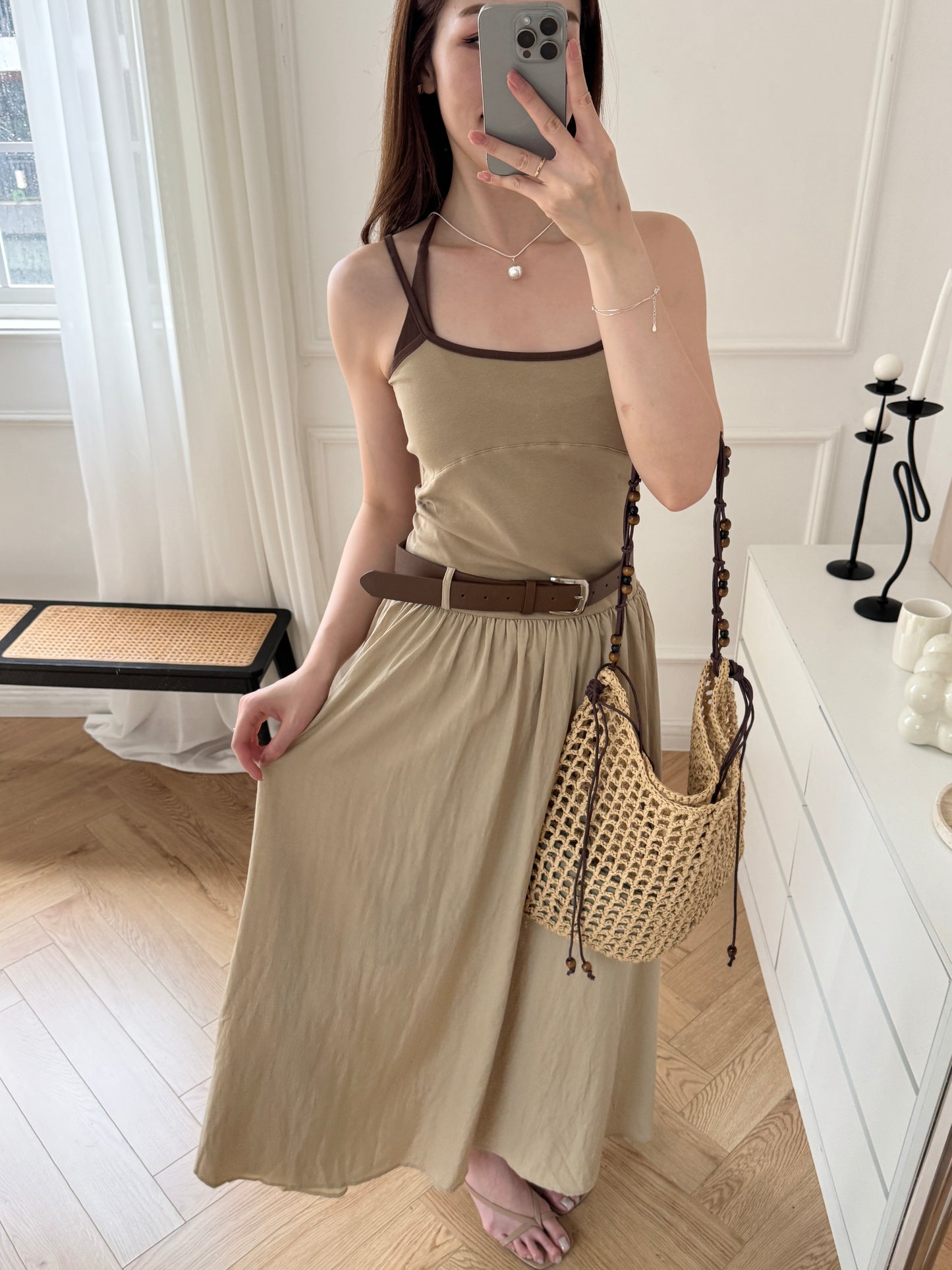 假兩件Dress with belt
