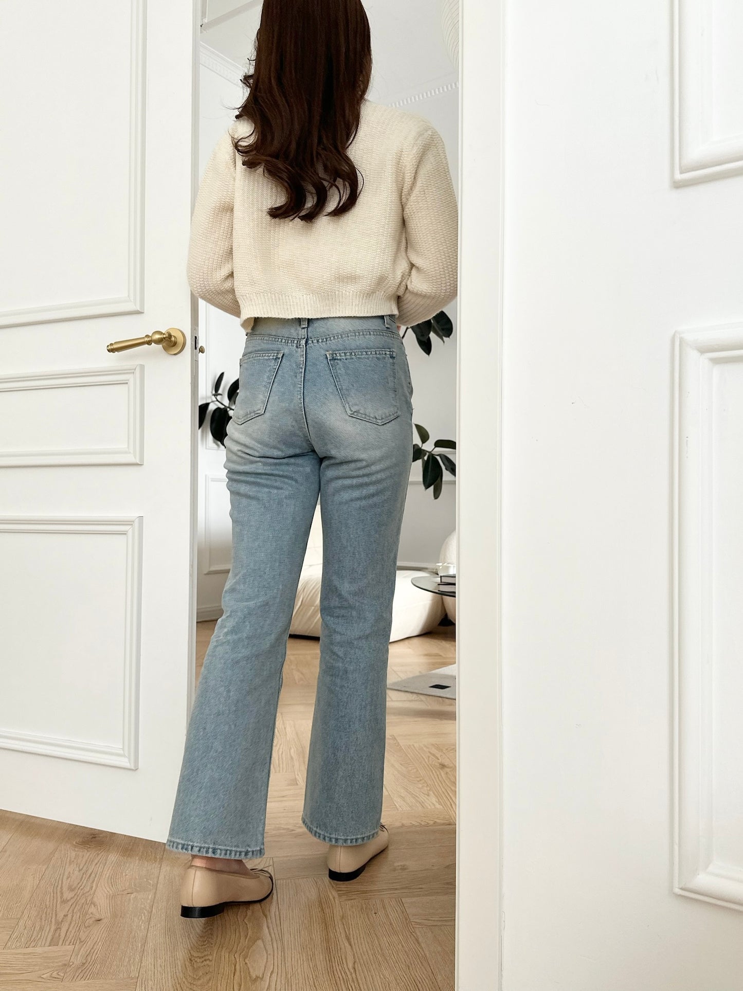 Flared High-waist Mom Jeans(highly recommended)