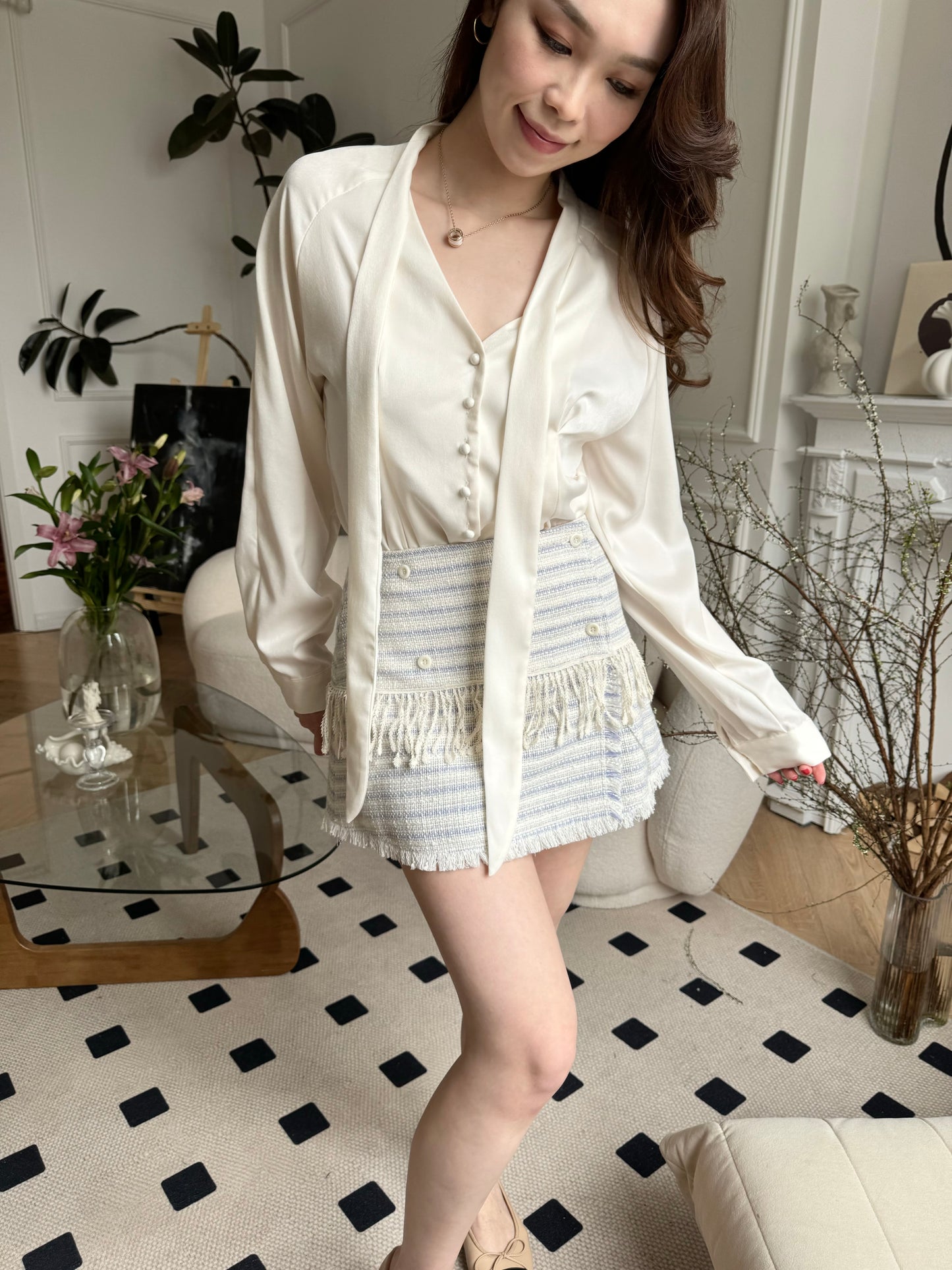 Chiffon Shirt with Strap